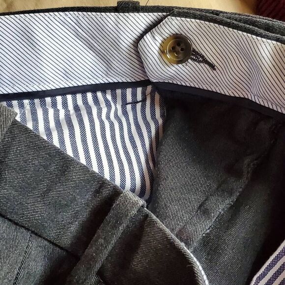 Gap Khakis Men's Tailored Straight Fit Pants 32x32 Charcoal Gray Dress Slacks - Picture 5 of 7